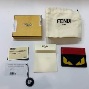 Fendi Monster Eyes Card Holder Black/ Yellow/ Red
